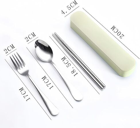 Travel Utensils Set with Case, Portable Stainless Steel Flatware Set, 3-Piece Reusable Silverware Kit Including Knives, Forks, Spoons,for Camping, Lunch, Picnic, Work, Dishwasher Safe in Saudi Arabia