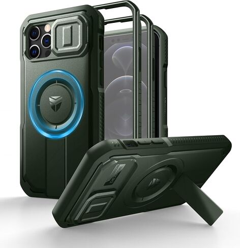 حافظة Dexnor لهاتف iPhone 17 Pro Max، [إطاران أماميان وغطاء كاميرا قلاب مدمج ومسند]، متوافقة مع MagSafe، حافظة متينة مضادة للصدمات مع واقي شاشة، 6.9 بوصة أسود in Kuwait