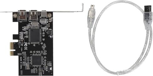 Dpofirs PCIe Card 1x to 1394, Support 800Mbps Hot Swap Support PCIe Firewire Riser Card for Port 1394A 4 Pins in Saudi Arabia