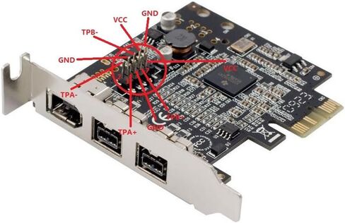 Low Profile PCI-Express Firewire Card with Two 1394b Ports and One 1394a Port (2B1A), TI Chipset, Extra Regular Bracket SD-PEX30009 in Saudi Arabia