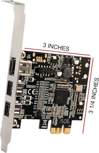 Low Profile PCI-Express Firewire Card with Two 1394b Ports and One 1394a Port (2B1A), TI Chipset, Extra Regular Bracket SD-PEX30009 in Saudi Arabia