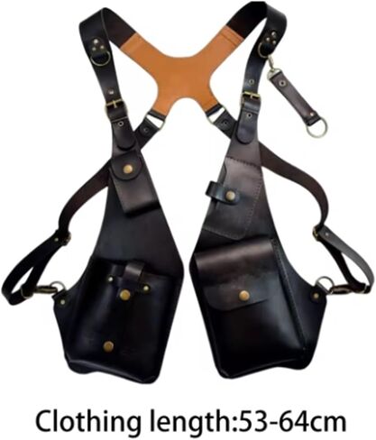 Retro Anti-Theft Leather Double Shoulder Armpit Bag Outdoor Adjustable Wallet Phone Case For Men Shoulder Holster Bags in Saudi Arabia