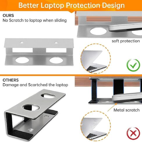 Yosoo Under Desk Laptop Rack Mount Holder for Under Desk Laptop, Carbon Steel Keyboard Shelf Space Saving Organizer with Screws in Saudi Arabia