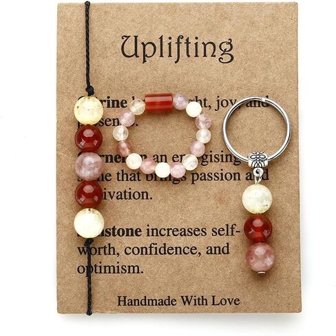 Healing Crystals Keyring Small Healing Stones Keychain Gift for New Beginnings Anxiety Relief in Saudi Arabia