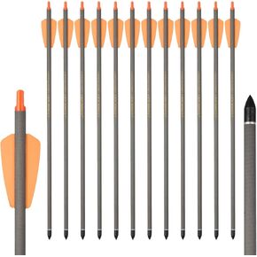 مسامير القوس والنشاب 15 بوصة سهام الرماية الكربونية مع سهام القمر للصيد سهام الرماية (12 قطعة) in Kuwait