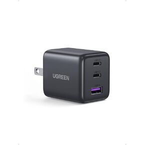 شاحن يو جرين 3 منافذ 30 وات USB C، شاحن iPhone مدمج GaN II شحن سريع، محول طاقة من النوع C لسلسلة iPhone 17/16/15، وSamsung Galaxy S25/24/23، iPad، أسود مطفي in Kuwait