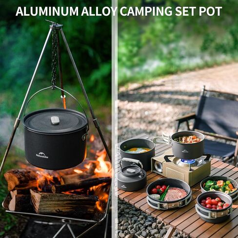 Naturehike Camping Cookware Set Mess Kit for Backpacking Gear, Camp Cooking Set, Camping Pots and Pans Set for Outdoor Backpacking Camping Hiking Picnic in Saudi Arabia