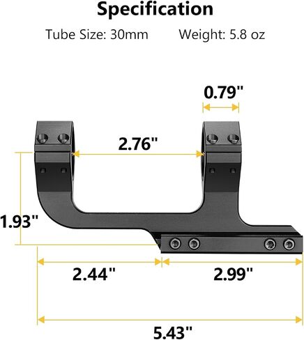 CVLIFE Cantilever Scope Mounts, 1.93" High Profile Scope Mount Offset Dual Ring Scope Mount, Lightweight Aluminum in Saudi Arabia