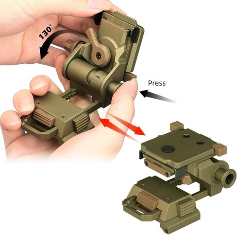 NVG Mount Night Vision Goggles Metal Helmet Mount for L4G24 PVS15/PVS18، محول خوذة ألومنيوم معدني قابل للتعديل من وحيد القرن (أسمر) in Kuwait