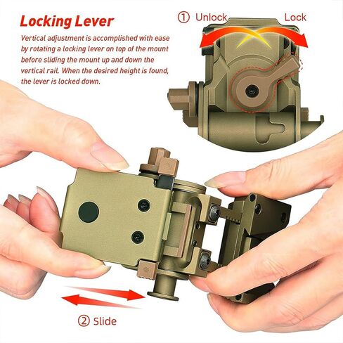 NVG Mount Night Vision Goggles Metal Helmet Mount for L4G24 PVS15/PVS18، محول خوذة ألومنيوم معدني قابل للتعديل من وحيد القرن (أسمر) in Kuwait