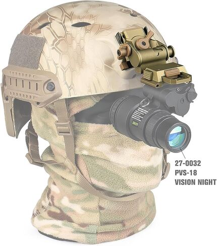 NVG Mount Night Vision Goggles Metal Helmet Mount for L4G24 PVS15/PVS18، محول خوذة ألومنيوم معدني قابل للتعديل من وحيد القرن (أسمر) in Kuwait