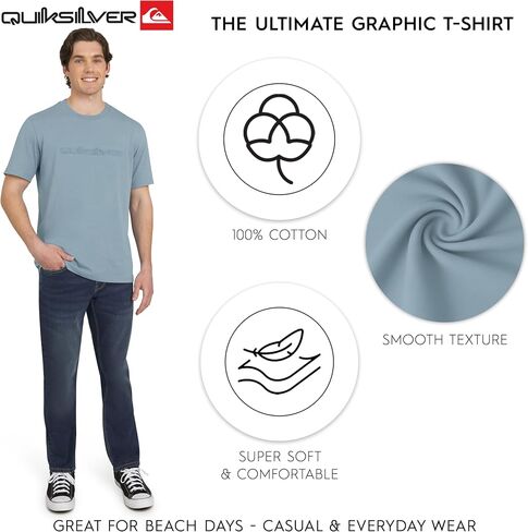 Quiksilver Men's Soft Cotton Premium Tee Short Sleeve T-Shirt in Saudi Arabia