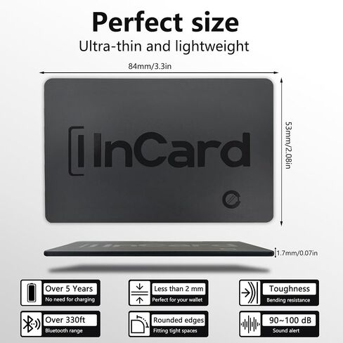 Wallet Tracker (Both iOS and Android) IP68 Bluetooth Smart Finder Card GPS Tracker for Bags Passport Works with Apple Find My (Apple MFi Certified) & Google Find My Device - Over 5 Year Battery Life in Saudi Arabia