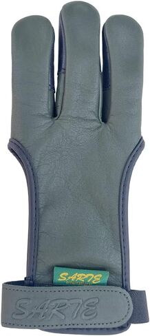 Green Cow Leather Three Finger Archery Gloves in Saudi Arabia