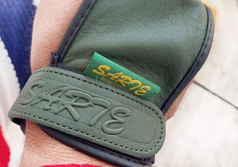 Green Cow Leather Three Finger Archery Gloves in Saudi Arabia