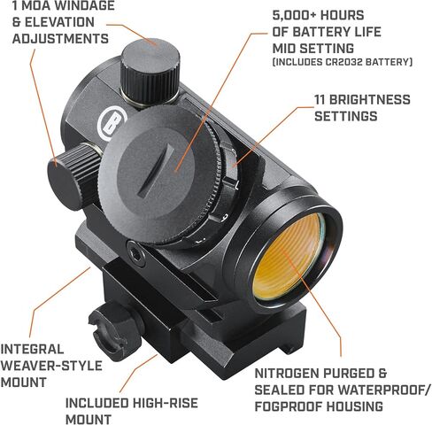 Bushnell Optics TRS-25 Hirise 1x25mm Red Dot Riflescope مع Riser Block، أسود غير لامع in Saudi Arabia