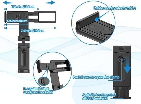 Universal Airplane Tablet Holder Mount, Travel Stand, Handsfree Travel with Multi-Directional 360 °Rotation for Flying, Desk, Study (3.15-12.4in) in Kuwait