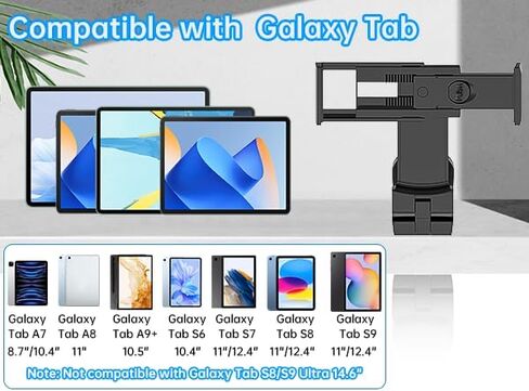 Universal Airplane Tablet Holder Mount, Travel Stand, Handsfree Travel with Multi-Directional 360 °Rotation for Flying, Desk, Study (3.15-12.4in) in Kuwait