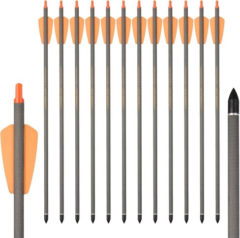 مسامير القوس والنشاب 15 بوصة سهام الرماية الكربونية مع سهام القمر للصيد سهام الرماية (12 قطعة) in Kuwait