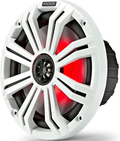 KICKER 6.5" Marine Speakers (3 Pairs) OEM Replacement Coaxial Speakers for Boat with White and Charcoal Grilles, LED Lights, LED Speaker Rings and Remote Control 45KM654L(3)+50KLSR65(3)+41KMLC in Saudi Arabia