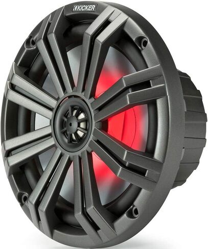 KICKER 6.5" Marine Speakers (3 Pairs) OEM Replacement Coaxial Speakers for Boat with White and Charcoal Grilles, LED Lights, LED Speaker Rings and Remote Control 45KM654L(3)+50KLSR65(3)+41KMLC in Saudi Arabia