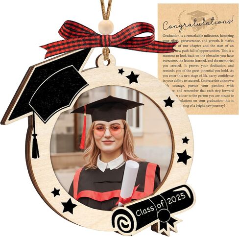 Class of 2026 Ornament, 2-Layer Wooden Class of 2026 Graduation Decorations, Graduate Christmas Ornaments, Graduation Gifts for Son, Daughter, College Senior High School, Master, Grad Party Decor in Kuwait