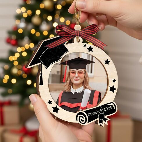 Class of 2026 Ornament, 2-Layer Wooden Class of 2026 Graduation Decorations, Graduate Christmas Ornaments, Graduation Gifts for Son, Daughter, College Senior High School, Master, Grad Party Decor in Kuwait