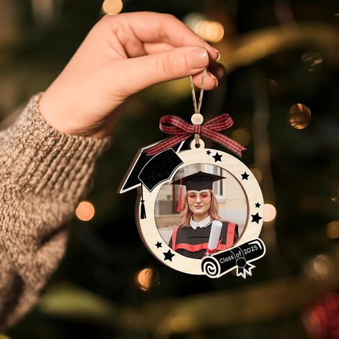 Class of 2026 Ornament, 2-Layer Wooden Class of 2026 Graduation Decorations, Graduate Christmas Ornaments, Graduation Gifts for Son, Daughter, College Senior High School, Master, Grad Party Decor in Kuwait