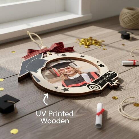 Class of 2026 Ornament, 2-Layer Wooden Class of 2026 Graduation Decorations, Graduate Christmas Ornaments, Graduation Gifts for Son, Daughter, College Senior High School, Master, Grad Party Decor in Kuwait