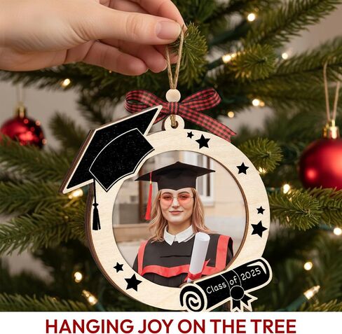 Class of 2026 Ornament, 2-Layer Wooden Class of 2026 Graduation Decorations, Graduate Christmas Ornaments, Graduation Gifts for Son, Daughter, College Senior High School, Master, Grad Party Decor in Kuwait