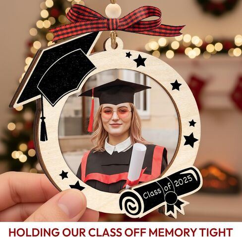 Class of 2026 Ornament, 2-Layer Wooden Class of 2026 Graduation Decorations, Graduate Christmas Ornaments, Graduation Gifts for Son, Daughter, College Senior High School, Master, Grad Party Decor in Kuwait