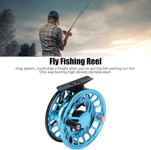 Fly Fishing Reel Aluminum Alloy Light Release Button Blue 5/6 for Fishing in Saudi Arabia