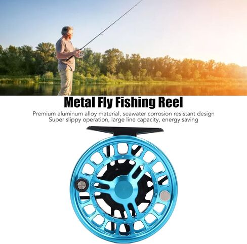 Fly Fishing Reel Aluminum Alloy Light Release Button Blue 5/6 for Fishing in Saudi Arabia
