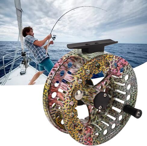 7/8 Fish Skin Pattern Fly Fishing Reel Aluminum Alloy Left Right Hand Practice Fly Reel for Freshwater Saltwater in Saudi Arabia