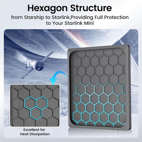 حافظة غطاء صغيرة من CYPERSTATION Starlink، غطاء واقٍ من السيليكون السائل لطبق Star Link Mini الأقمار الصناعية المقاوم للماء والصدمات، حافظة حماية لملحقات Starlink Minis للاستخدامات الخارجية، رمادي in Kuwait