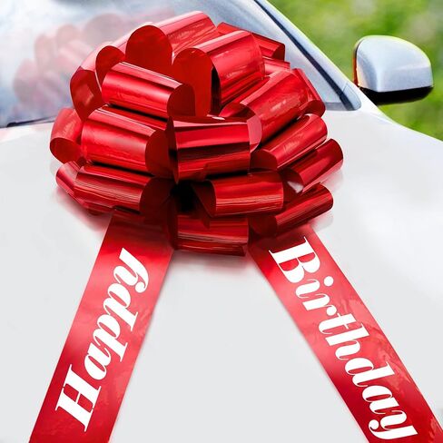 EcoEarth Big Red Car Bow (18 inch, Round, 1 Pack), Decorative Bows for Giant Gifts, Birthday Bow for Car, Huge Bow for Presents, Christmas Bow in Saudi Arabia