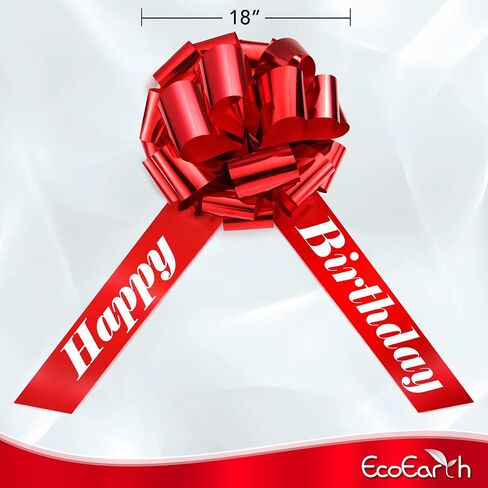 EcoEarth Big Red Car Bow (18 inch, Round, 1 Pack), Decorative Bows for Giant Gifts, Birthday Bow for Car, Huge Bow for Presents, Christmas Bow in Saudi Arabia