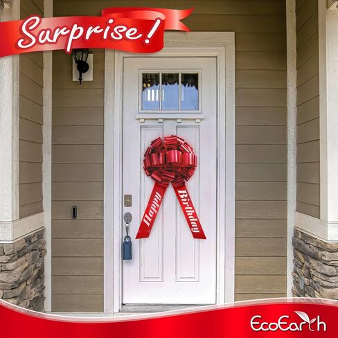 EcoEarth Big Red Car Bow (18 inch, Round, 1 Pack), Decorative Bows for Giant Gifts, Birthday Bow for Car, Huge Bow for Presents, Christmas Bow in Saudi Arabia