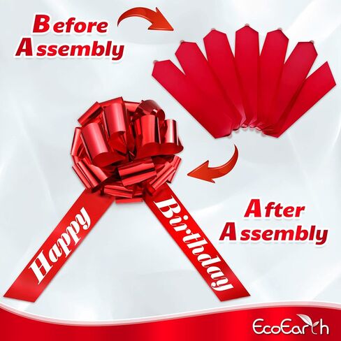 EcoEarth Big Red Car Bow (18 inch, Round, 1 Pack), Decorative Bows for Giant Gifts, Birthday Bow for Car, Huge Bow for Presents, Christmas Bow in Saudi Arabia