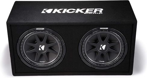 مكبرات الصوت KICKER 43DC122 Comp Dual 12 بوصة في علبة فرعية ذات فتحات تهوية، 2 أوم (متجددة) in Kuwait