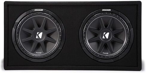 مكبرات الصوت KICKER 43DC122 Comp Dual 12 بوصة في علبة فرعية ذات فتحات تهوية، 2 أوم (متجددة) in Kuwait
