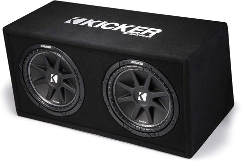 مكبرات الصوت KICKER 43DC122 Comp Dual 12 بوصة في علبة فرعية ذات فتحات تهوية، 2 أوم (متجددة) in Kuwait