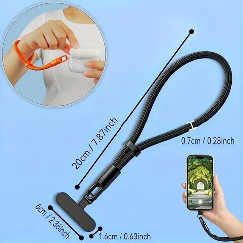 Hand Wrist Strap Lanyard,Universal Cell Phone Multifuctional Patch Lanyards for Women and Men (Black) in Saudi Arabia