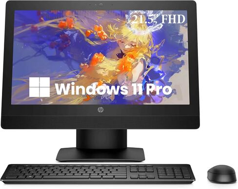 كمبيوتر مكتبي HP ProOne 600 G3 الكل في واحد، شاشة FHD 21.5 بوصة، Intel Core 7th Gen 3.4 جيجا هرتز، 256 جيجا SSD، 8 جيجا رام، لوحة مفاتيح وماوس، واي فاي، Windows 11 Pro (متجدد) in Saudi Arabia