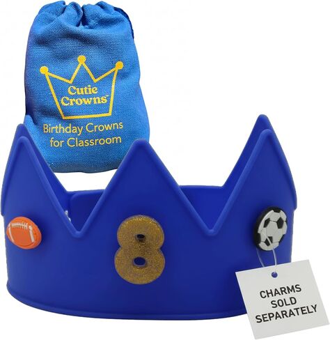 Birthday Crown for Kids Classroom – Adjustable Soft Silicone Princess Crown, Ages 2–10+, BPA Free, Dishwasher Safe in Saudi Arabia