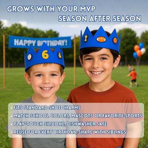 Birthday Crown for Kids Classroom – Adjustable Soft Silicone Princess Crown, Ages 2–10+, BPA Free, Dishwasher Safe in Saudi Arabia