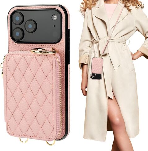 for iPhone 17 Pro Max Case Wallet, RFID Blocking PU Leather Zipper Handbag Purse Flip Cover, Kickstand Folio with Slots Holder Strap Lanyard 5G 6.9 Inch (Black, for iPhone 17 Pro Max Case) in Saudi Arabia