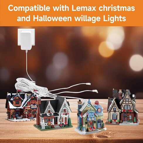 4.5V Power Adapter White 4 Outputs for Lemax Lighted Accessory 94566 94563 94564 94565 74295 74269 74707 84428 44242 Christmas Halloween Village Lights Micro Lighting Building Decor in Saudi Arabia