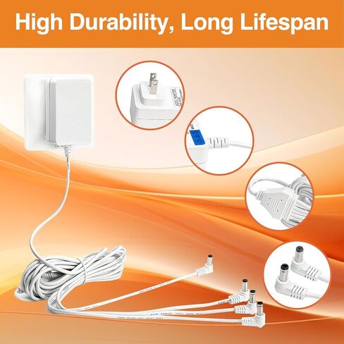 4.5V Power Adapter White 4 Outputs for Lemax Lighted Accessory 94566 94563 94564 94565 74295 74269 74707 84428 44242 Christmas Halloween Village Lights Micro Lighting Building Decor in Saudi Arabia