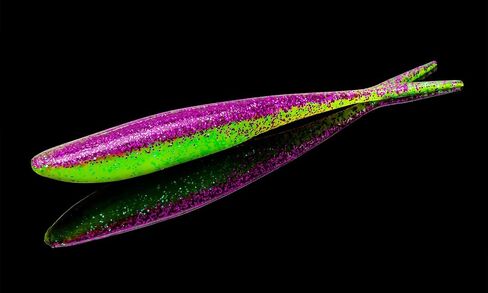 Lunker City Fishing 4.5" Freaky Fish Split Tail Soft Plastic Minnow Bass Lure Stick Bait Shad Jerkbait, 8 Per Bag, Made in The USA in Kuwait